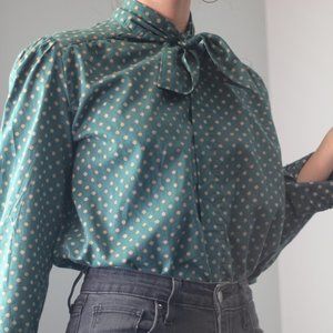 Vintage Tie-Neck Blouse